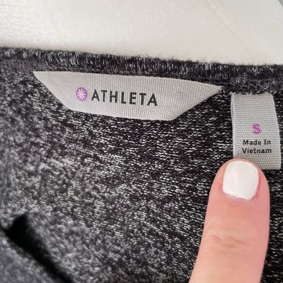 Athleta Charcoal Heathered Side sinched Long Sleeves Dress Coverup - Picture 5 of 8